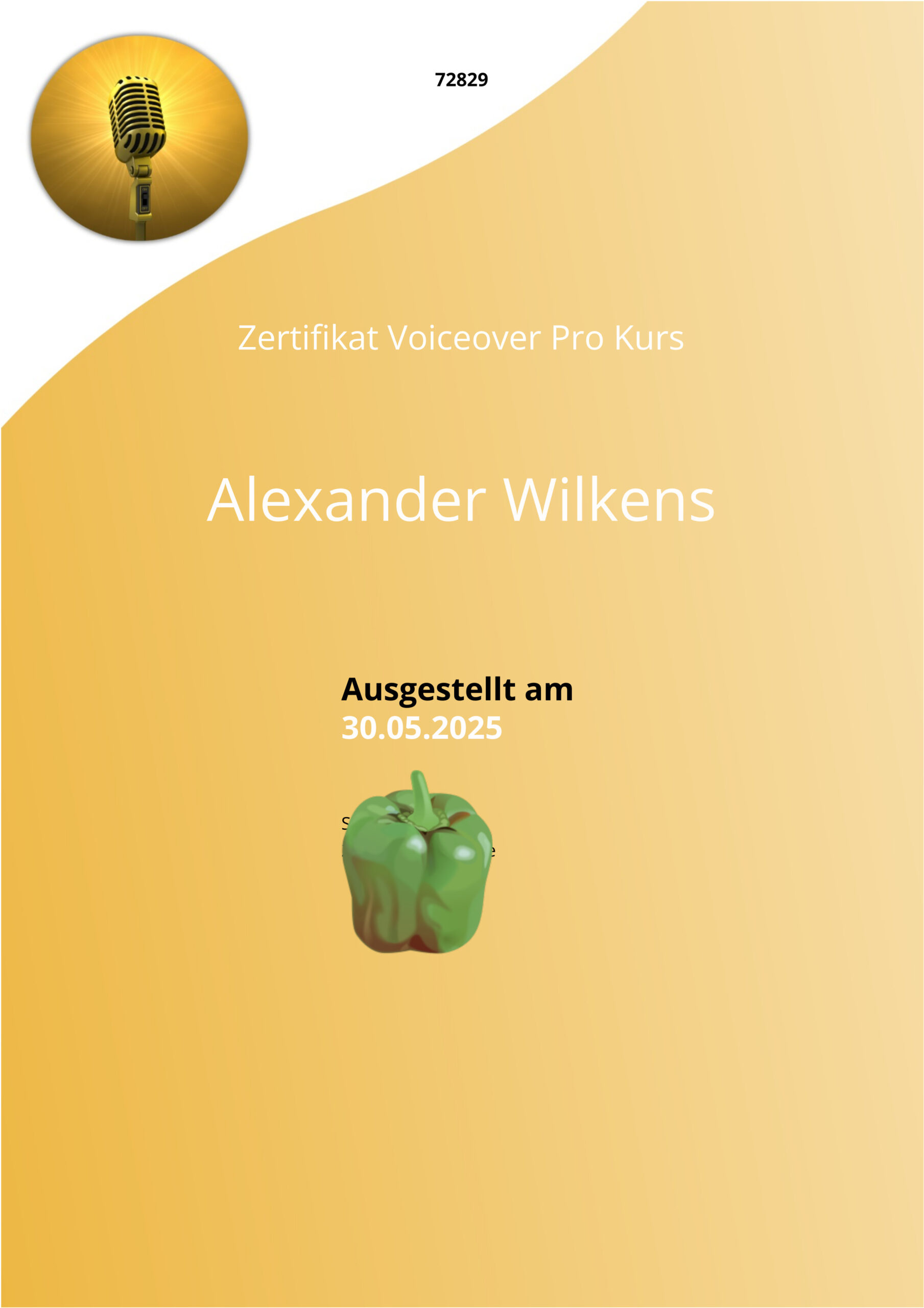 Sprecher Zertifikat Alexander Wilkens